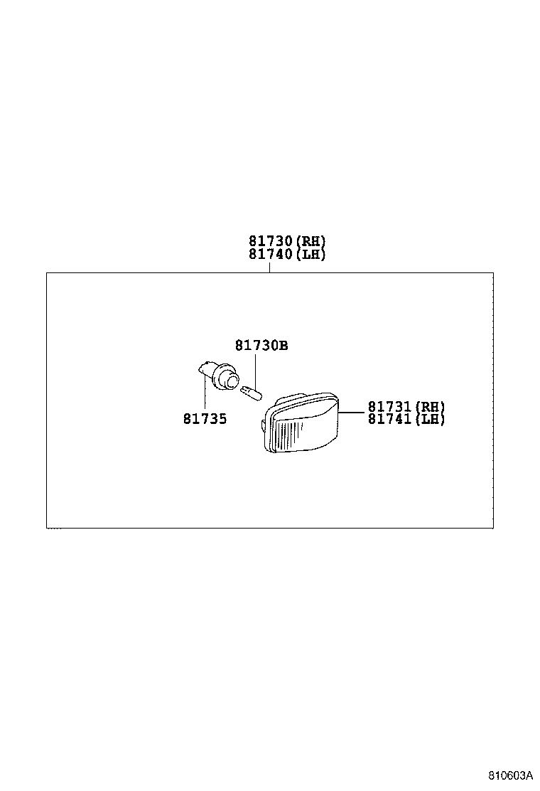 81730-50050 LAMP ASSY, SIDE TURN SIGNAL, RH product image