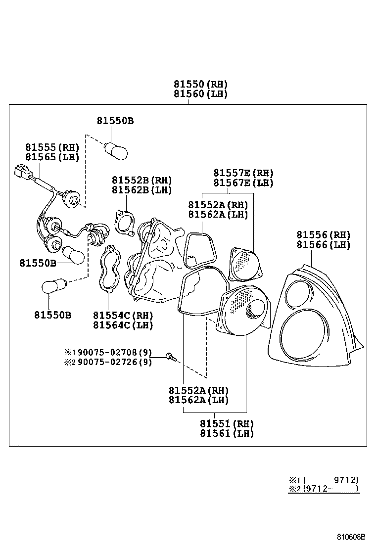81550-10340 LAMP ASSY, REAR COMBINATION, RH product image