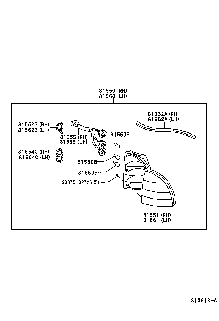 81550-10330 LAMP ASSY, REAR COMBINATION, RH product image