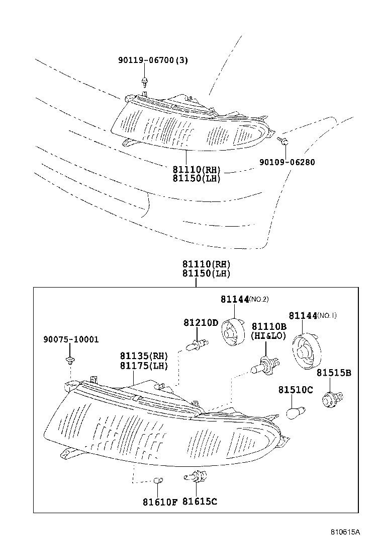 81110-28080 HEADLAMP ASSY, RH product image