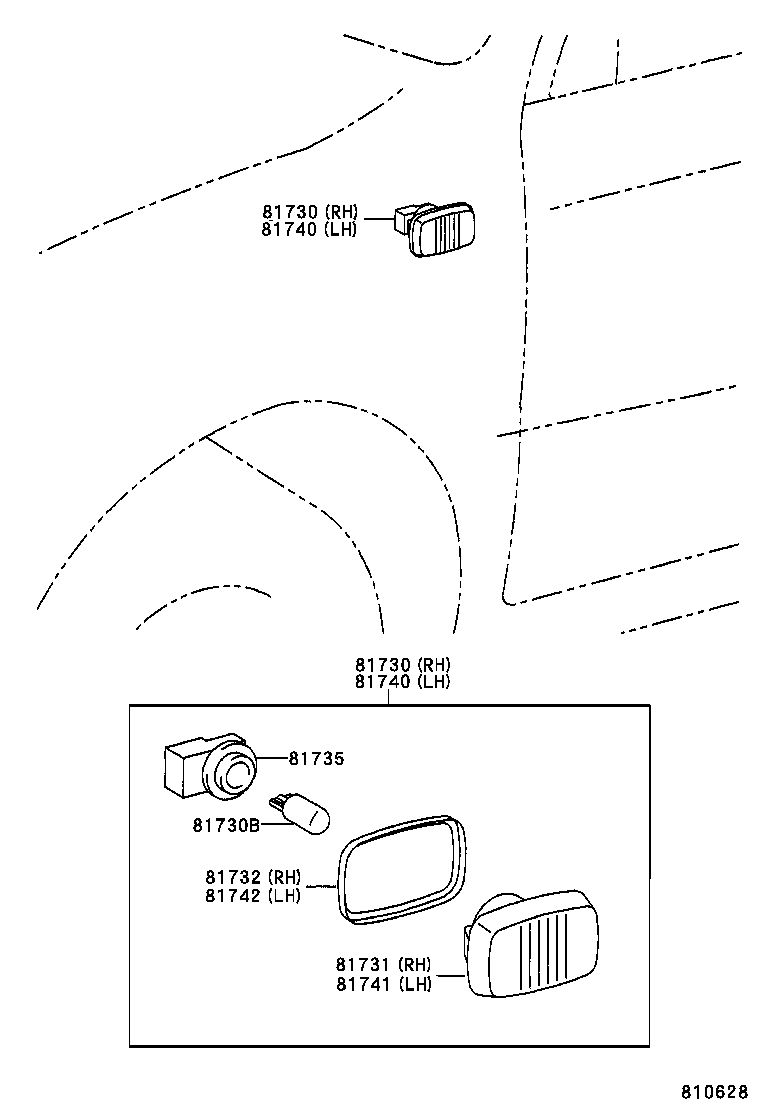 81731-30120 LENS, SIDE TURN SIGNAL LAMP, RH product image