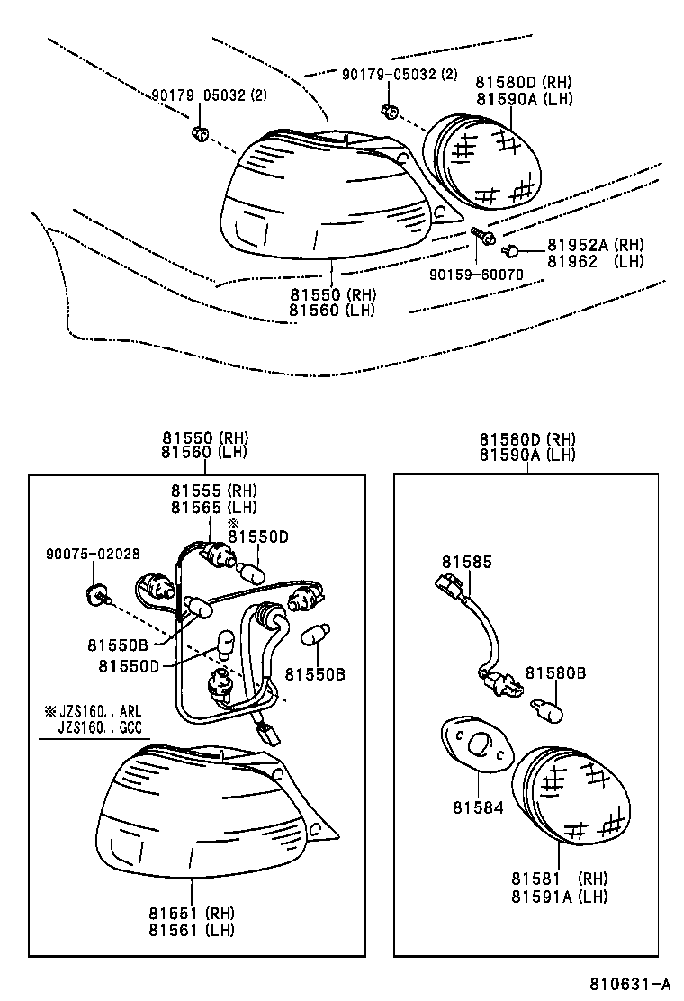 81550-30770 LAMP ASSY, REAR COMBINATION, RH product image