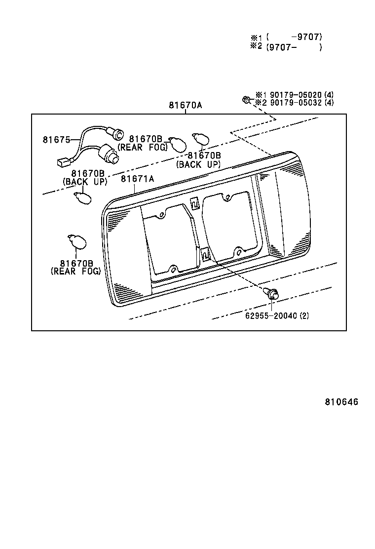 81671-30130 LENS & BODY, BACK-UP LAMP product image
