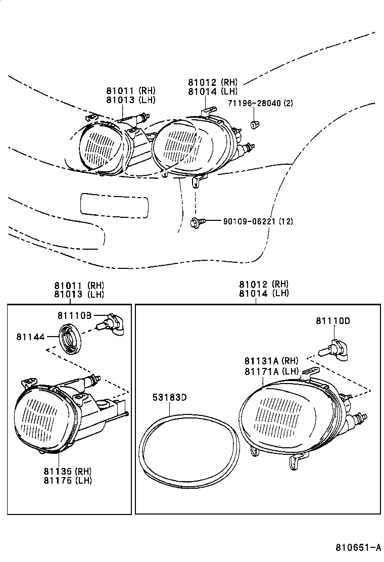 Toyota 53184-20070 SEAL, HEADLAMP COVER TO HOOD