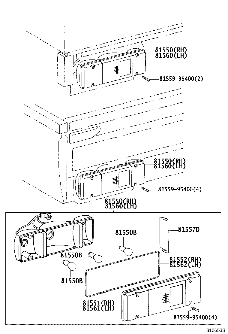 81550-37031 LAMP ASSY, REAR COMBINATION, RH product image
