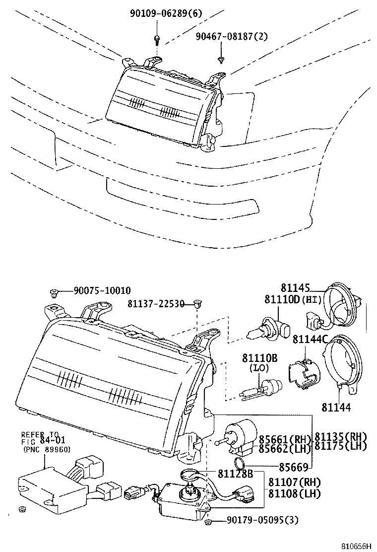 85661-30010 MOTOR, HEADLAMP LEVELING, RH product image