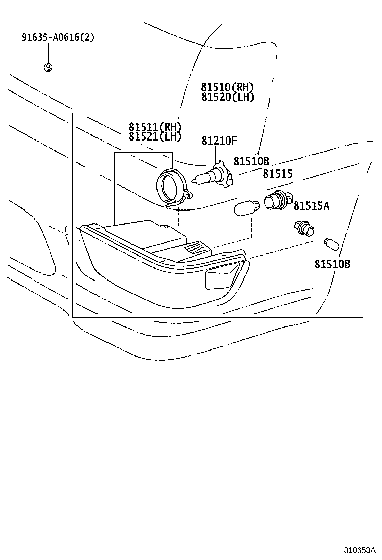 81520-30580 LAMP ASSY, FRONT TURN SIGNAL, LH product image