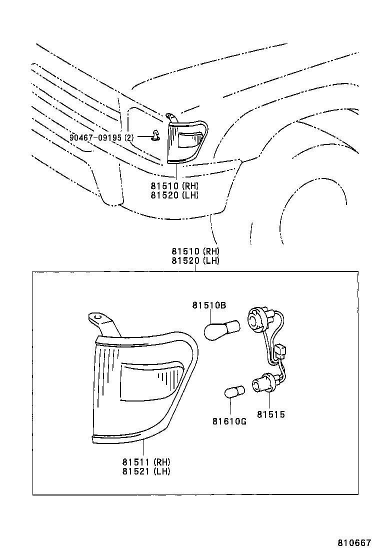 81520-35151 LAMP ASSY, FRONT TURN SIGNAL, LH product image