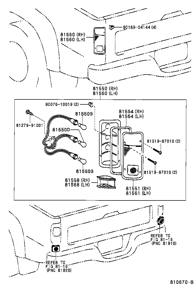 81550-04040 LAMP ASSY, REAR COMBINATION, RH product image