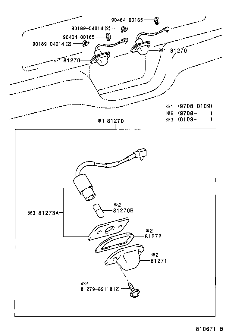 81273-89128 BODY, LICENSE PLATE LAMP product image