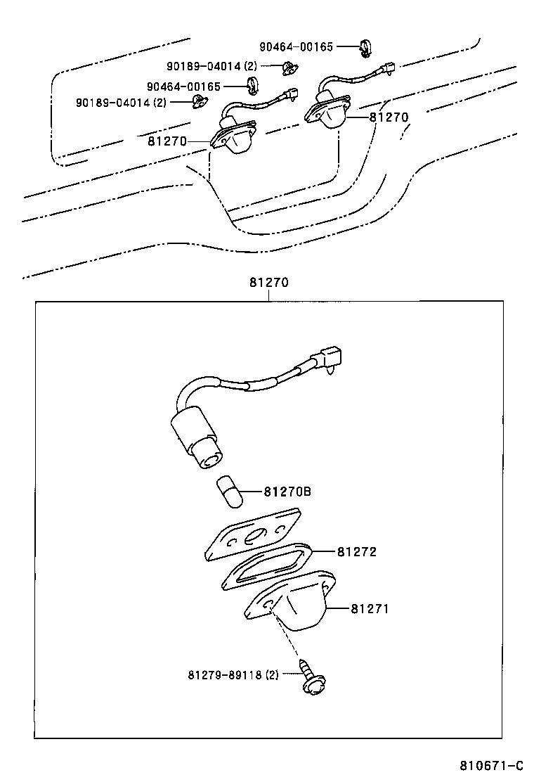 81273-89124 BODY, LICENSE PLATE LAMP product image