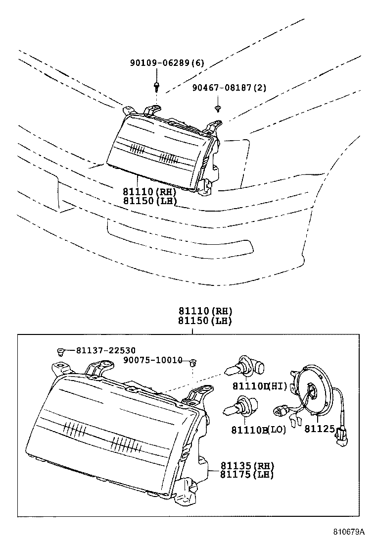 81110-30740 HEADLAMP ASSY, RH product image