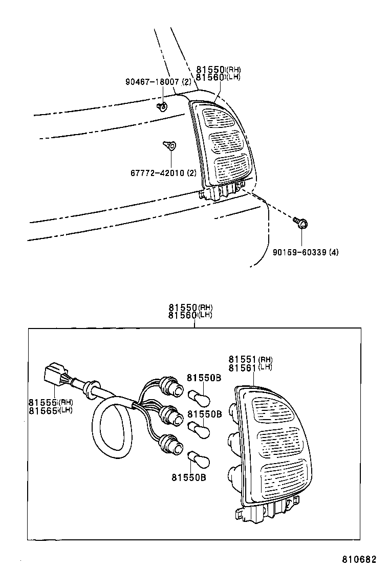 81550-42010 LAMP ASSY, REAR COMBINATION, RH product image