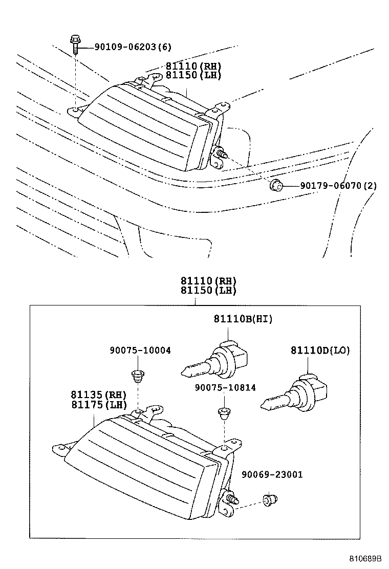 Toyota 81150-AC010 HEADLAMP ASSY, LH
