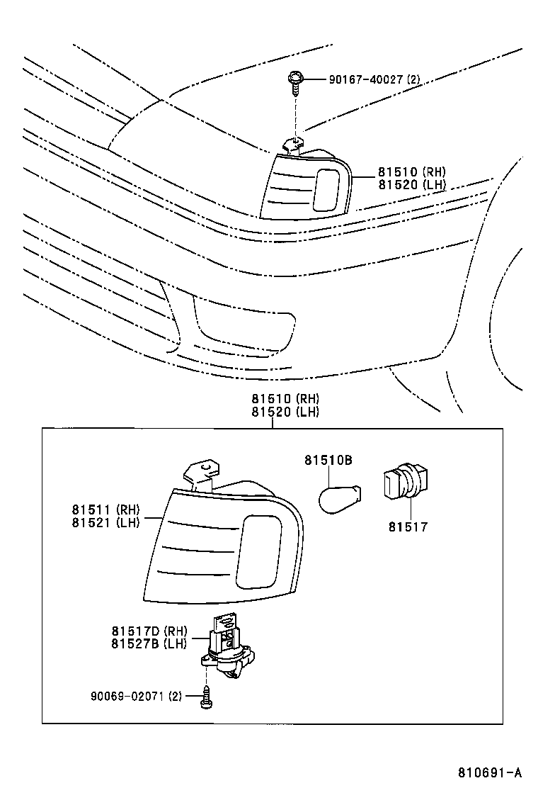Toyota 81521-AC010 LENS, FRONT TURN SIGNAL LAMP, LH