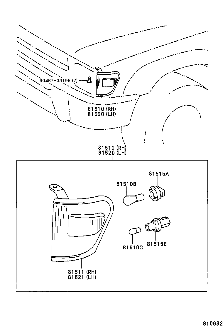 81520-35151 LAMP ASSY, FRONT TURN SIGNAL, LH product image