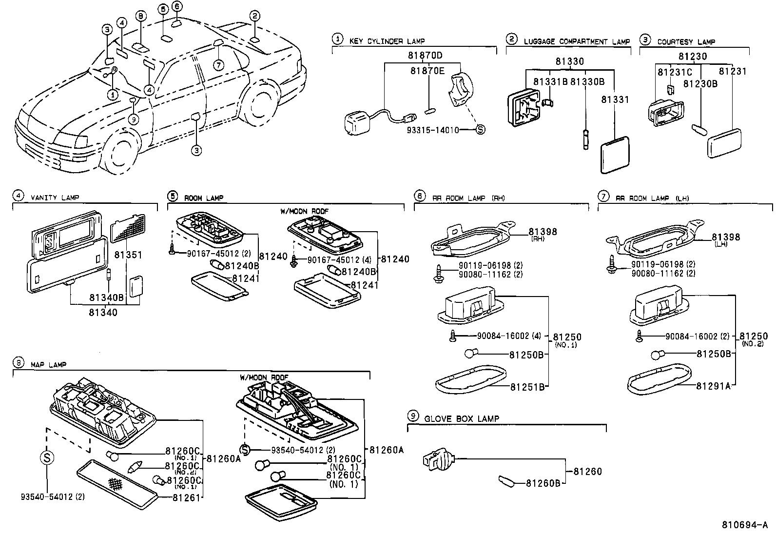 81870-41010 LAMP ASSY, KEY CYLINDER product image
