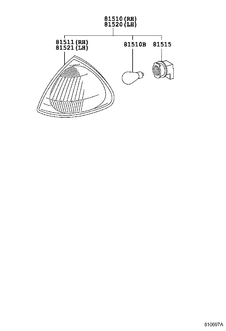 81515-05020 WIRE SUB-ASSY, FRONT TURN SIGNAL LAMP BODY product image