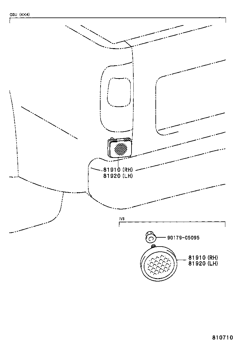 81910-35040 REFLECTOR ASSY, REFLEX, RH product image
