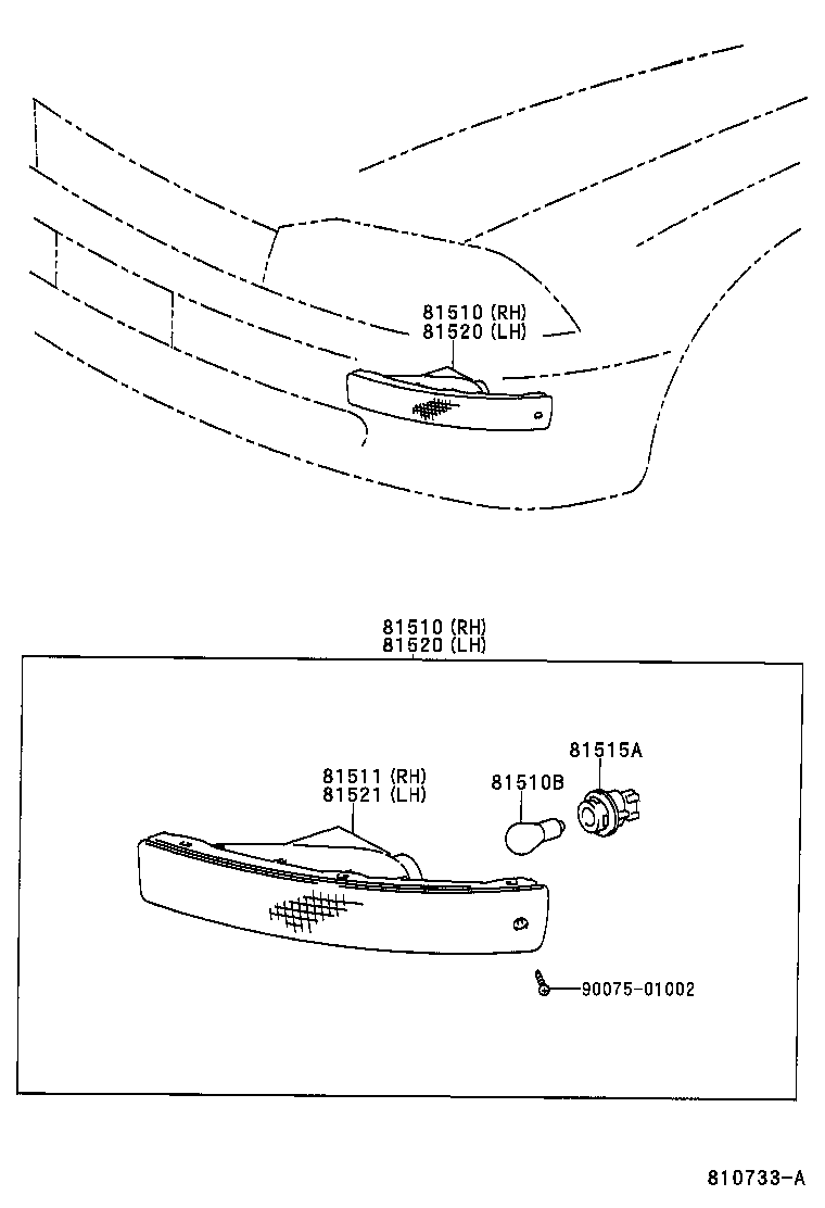 81520-0W030 LAMP ASSY, FRONT TURN SIGNAL, LH product image
