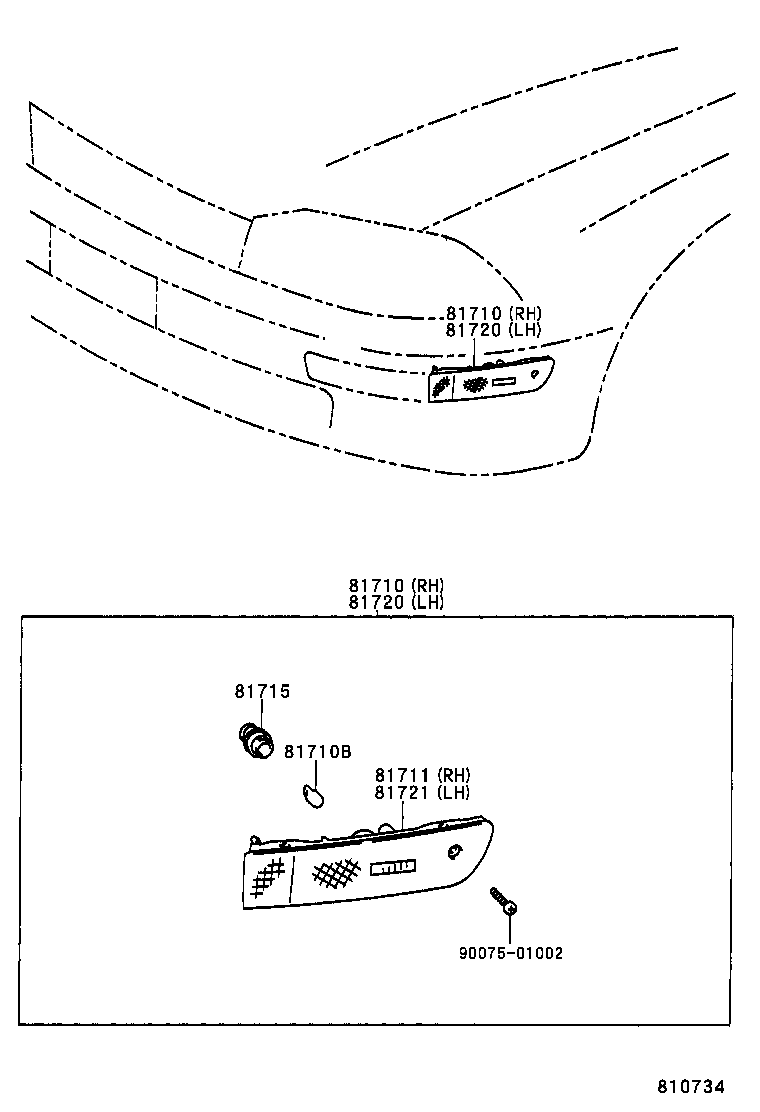 81740-06011 LAMP ASSY, FRONT MARKER, LH product image