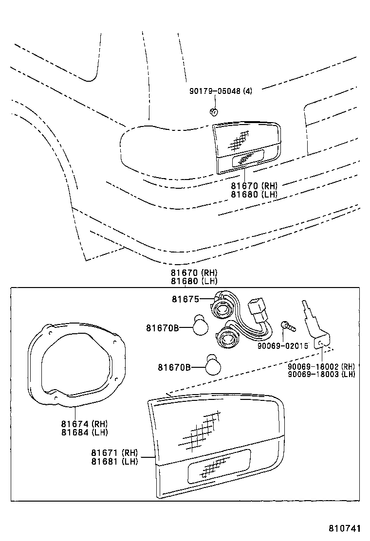 81677-06010 LENS & BODY, BACK-UP LAMP product image