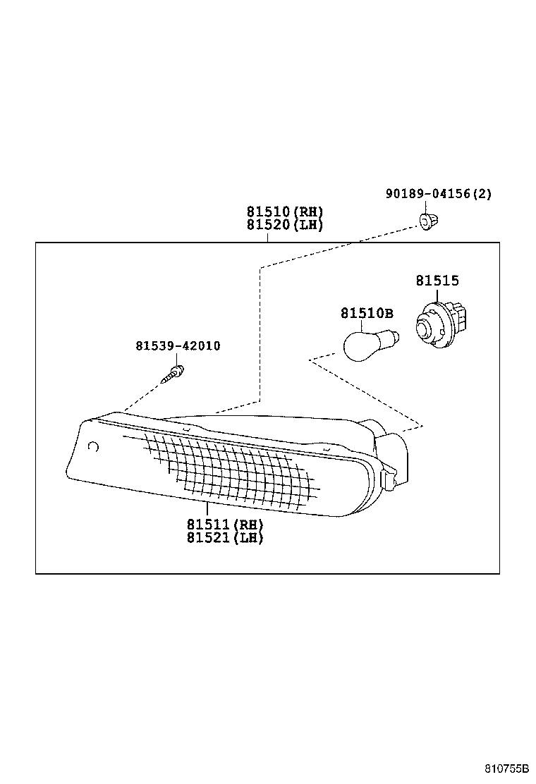 Toyota 81520-42020 LAMP ASSY, FRONT TURN SIGNAL, LH