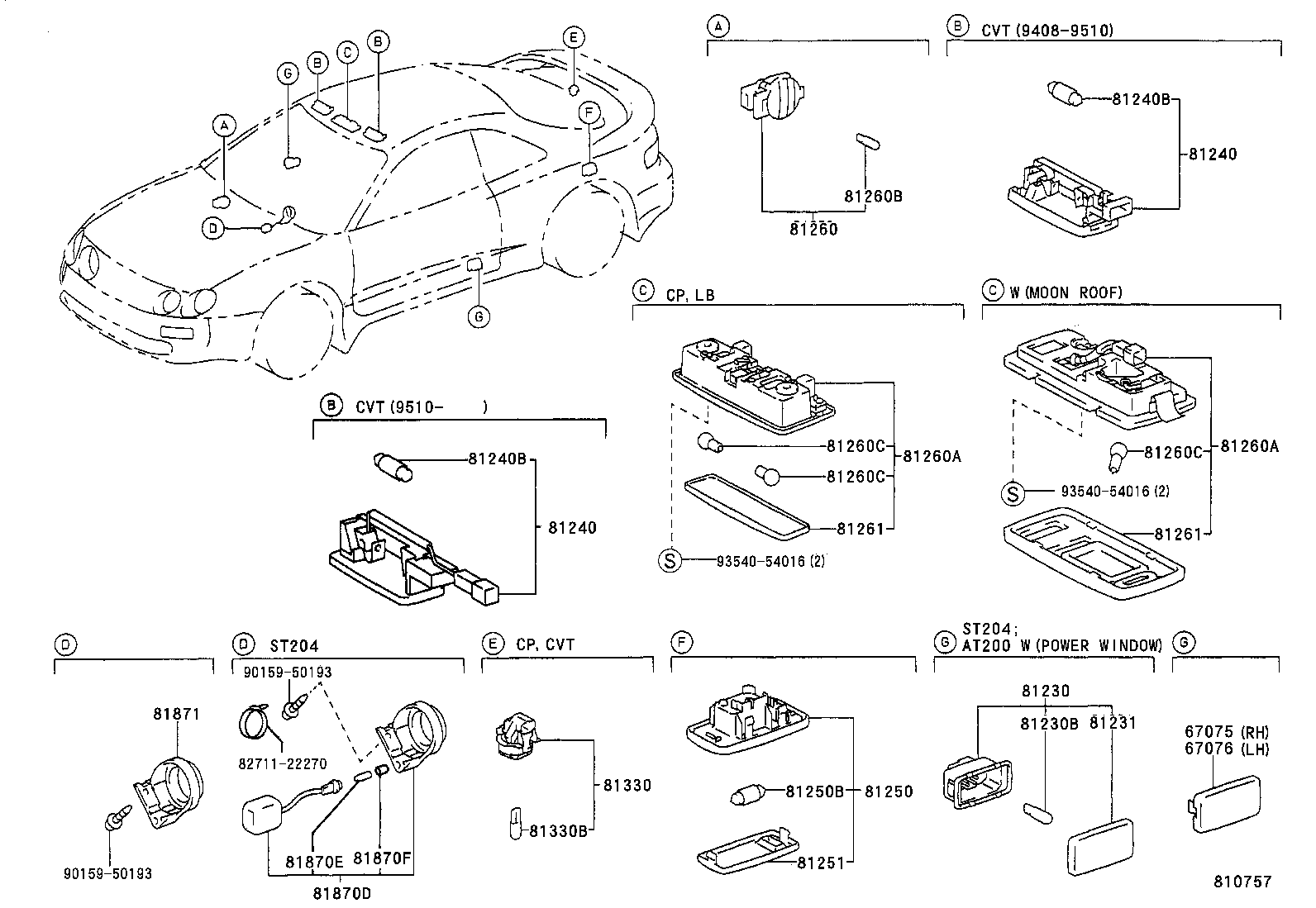 81260-33010 LAMP ASSY, GLOVE BOX product image