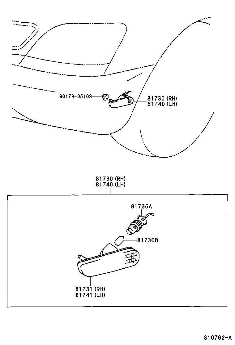 Toyota 81740-48010 LAMP ASSY, SIDE TURN SIGNAL, LH