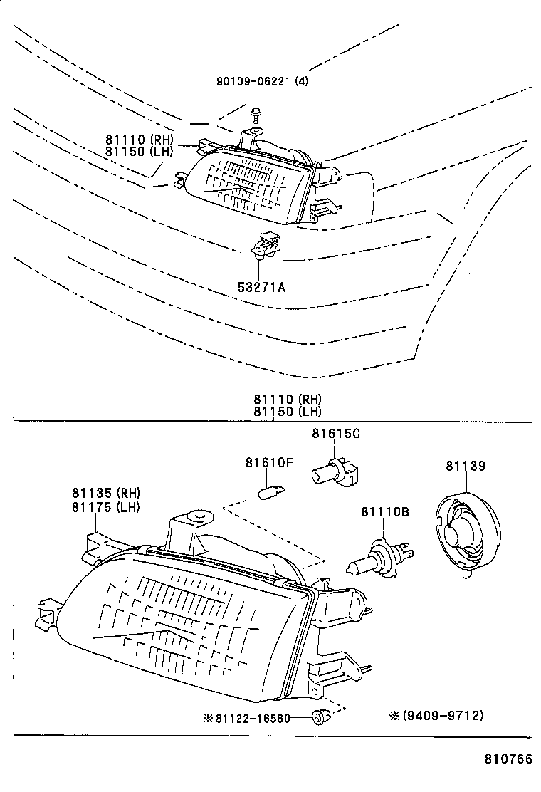 81150-16740 HEADLAMP ASSY, LH product image