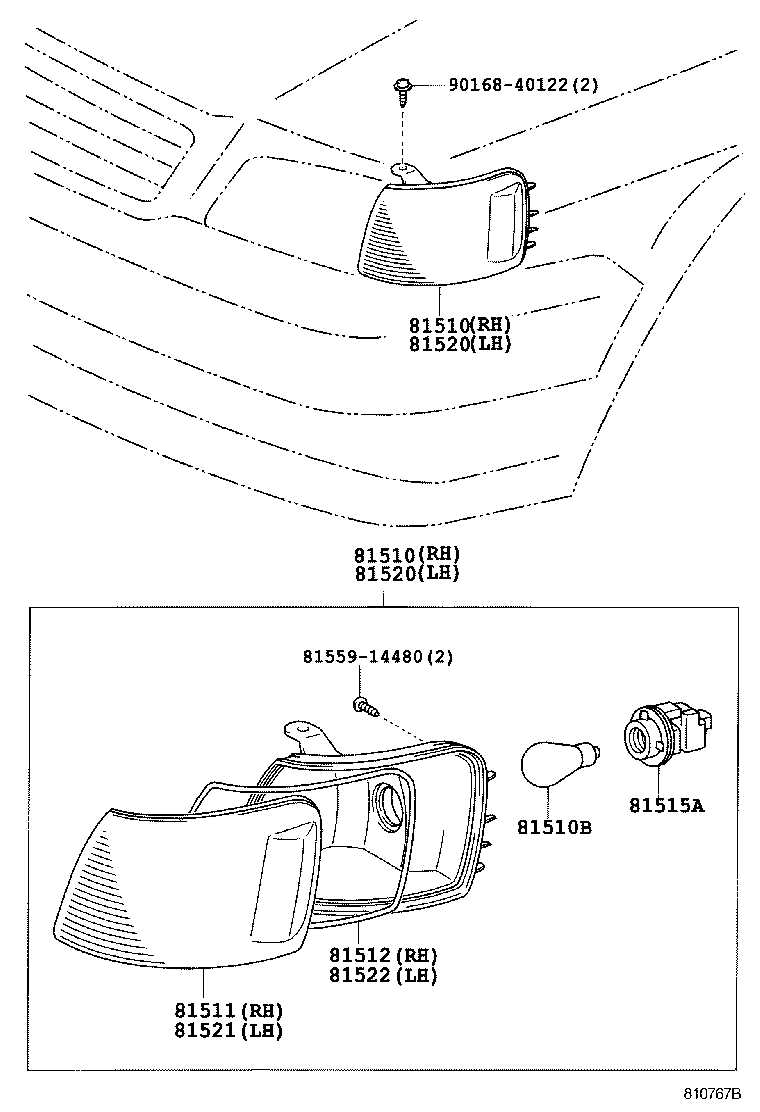 81510-16210 LAMP ASSY, FRONT TURN SIGNAL, RH product image