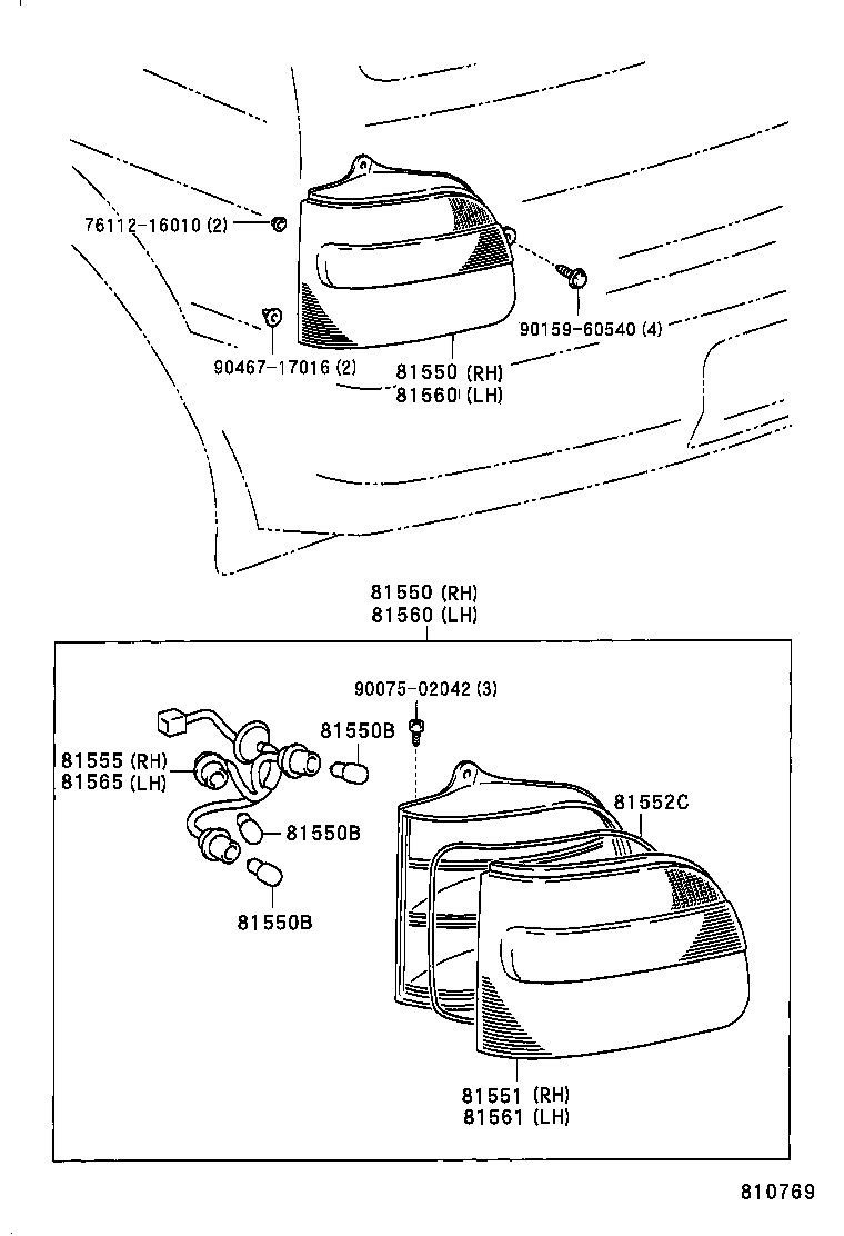 81561-16620 LENS, REAR COMBINATION LAMP, LH product image
