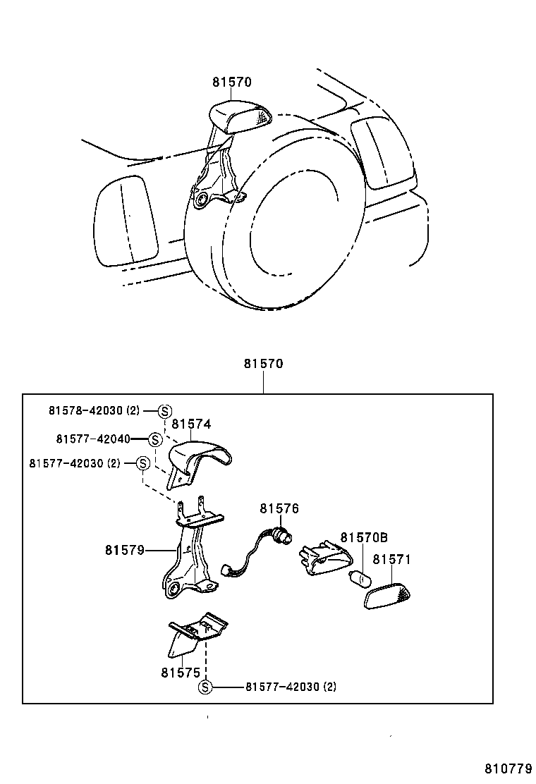 81570-42010 LAMP ASSY, CENTER STOP product image