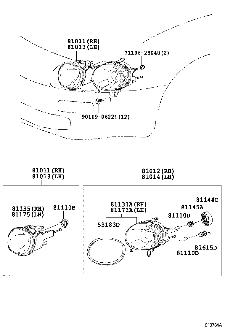 81014-20100 HEADLAMP SUB-ASSY, TYPE 2, LH product image