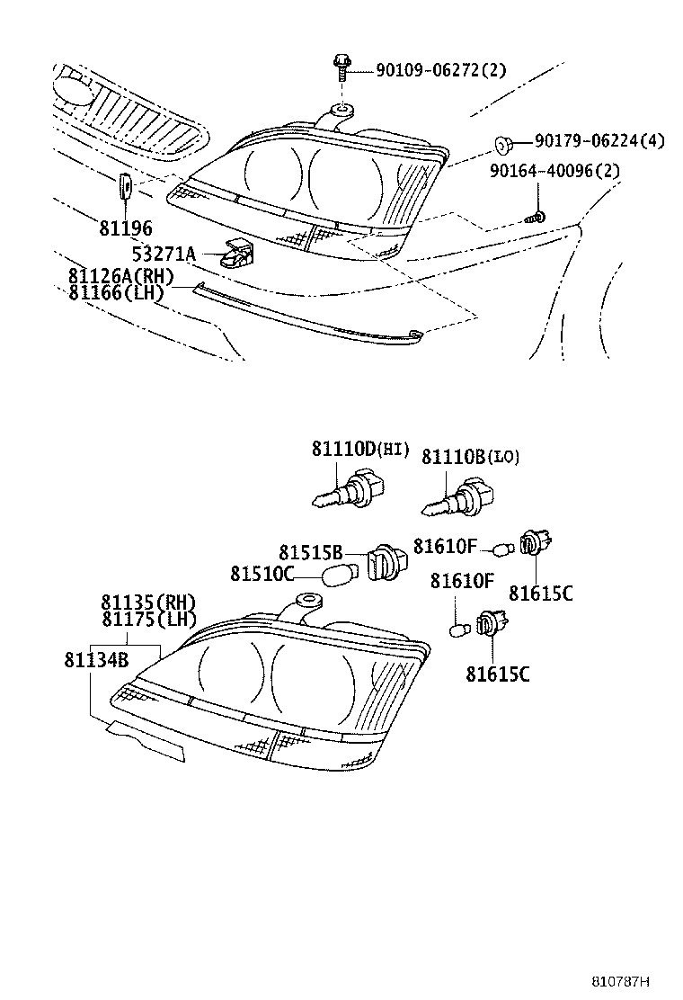 81130-48060 UNIT ASSY, HEADLAMP, RH product image