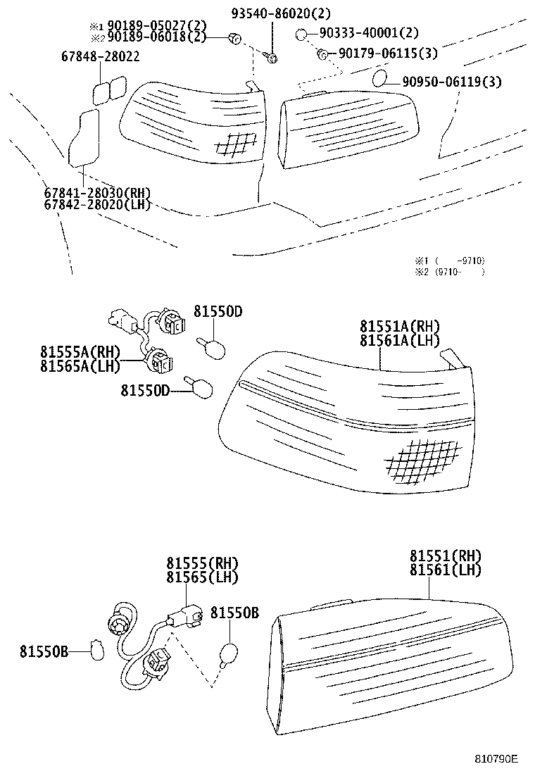81550-28080 LAMP ASSY, REAR COMBINATION, RH product image