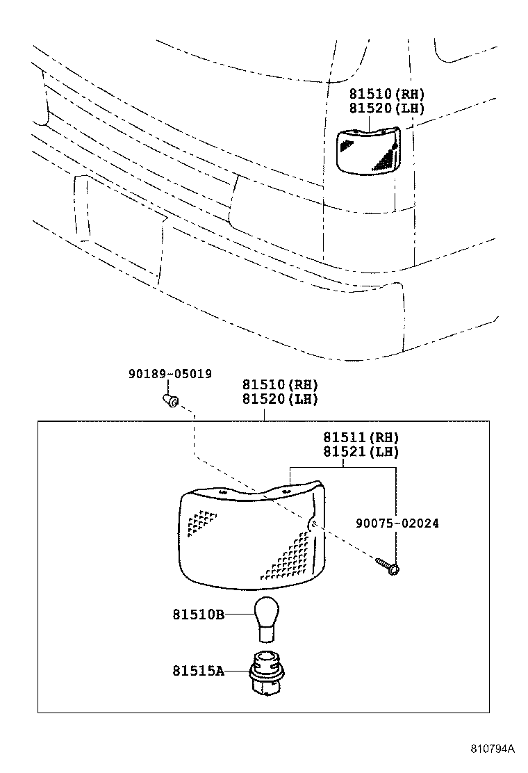 81520-37050 LAMP ASSY, FRONT TURN SIGNAL, LH product image