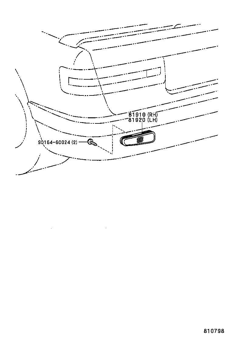 81920-20010 REFLECTOR ASSY, REFLEX, LH product image