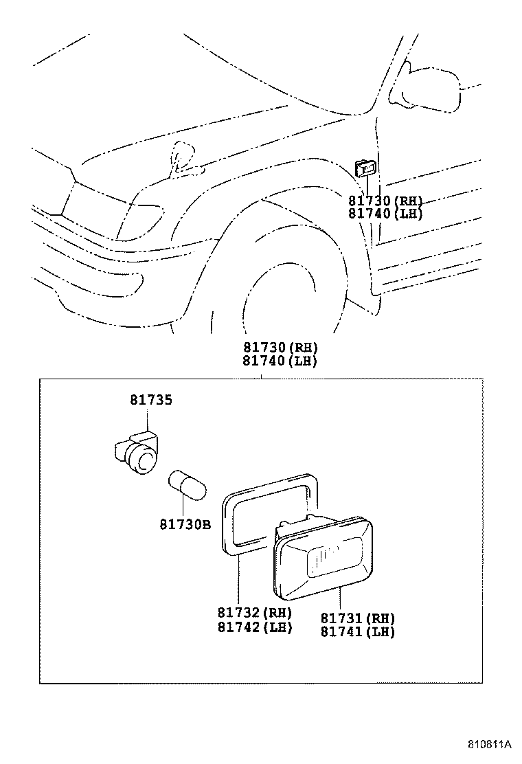 81730-20192 LAMP ASSY, SIDE TURN SIGNAL, RH product image