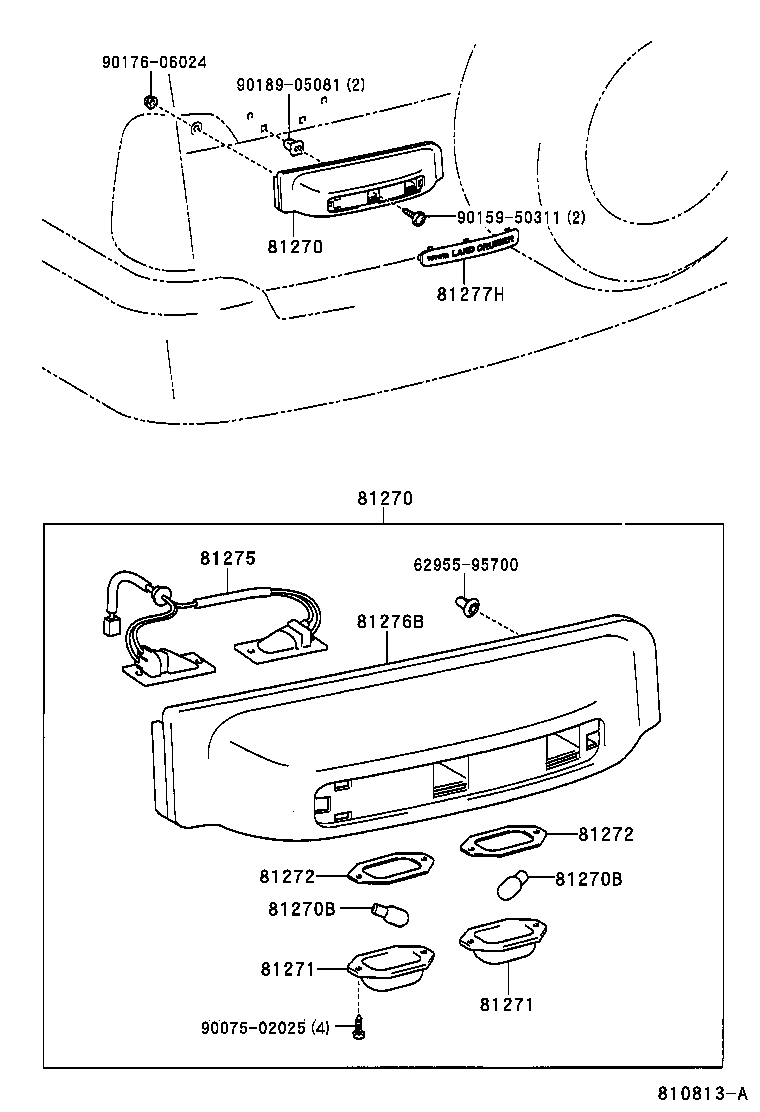 81275-60310 SOCKET AND WIRE, LICENSE PLATE LAMP product image