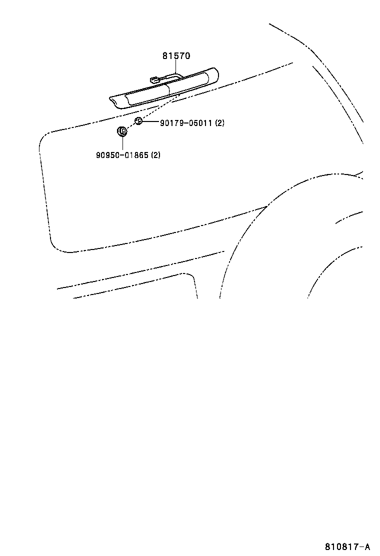 Toyota 81570-60090 LAMP ASSY, CENTER STOP