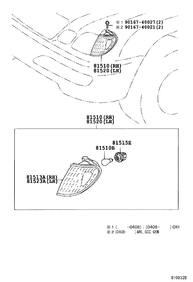 81510-60480 LAMP ASSY, FRONT TURN SIGNAL, RH product image
