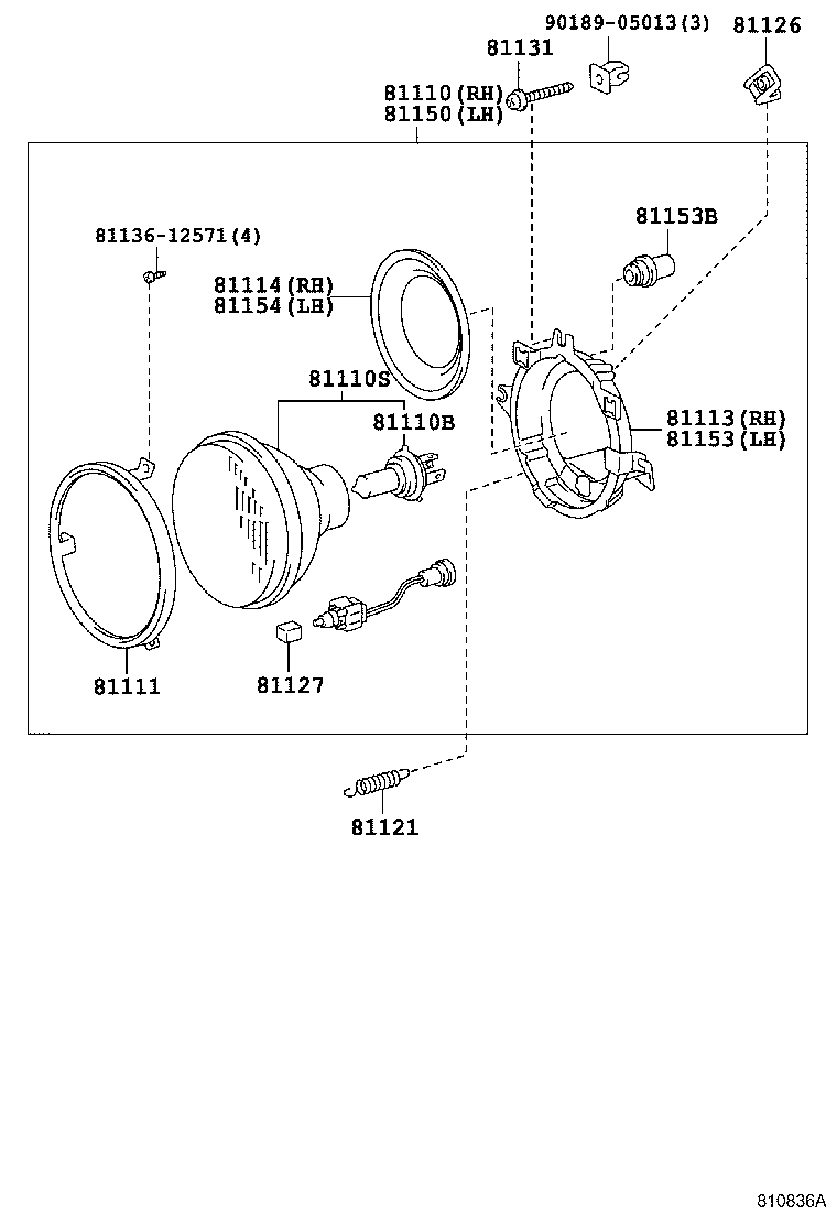 81150-60880 HEADLAMP ASSY, LH product image