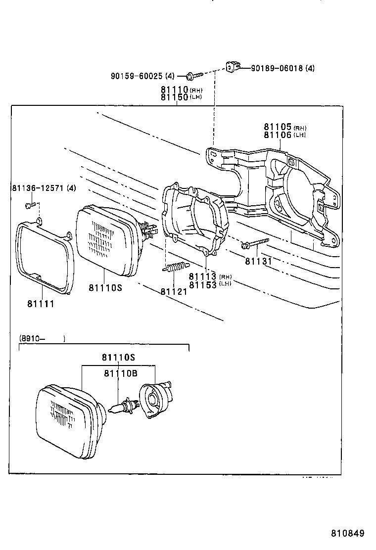 81150-27070 HEADLAMP ASSY, LH product image