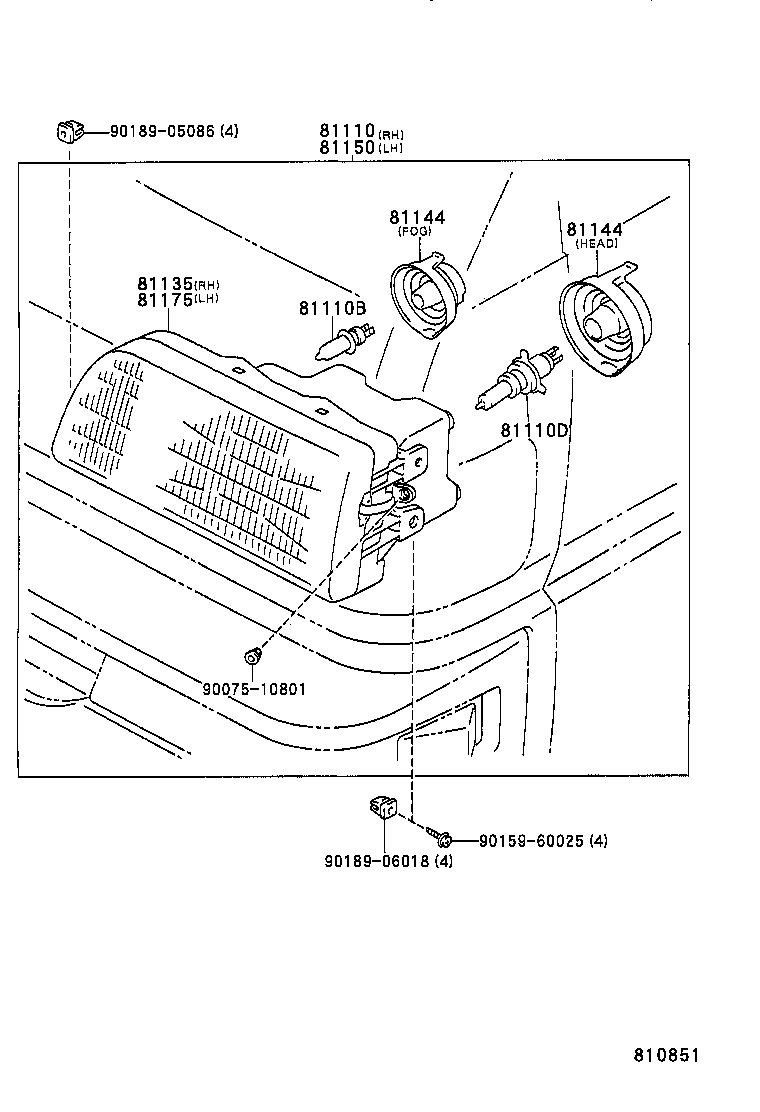 81150-27070 HEADLAMP ASSY, LH product image