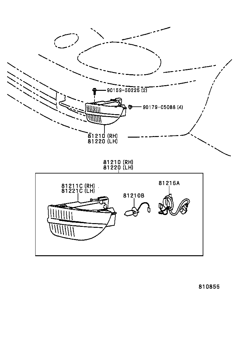 81220-24040 LAMP ASSY, FOG, LH product image