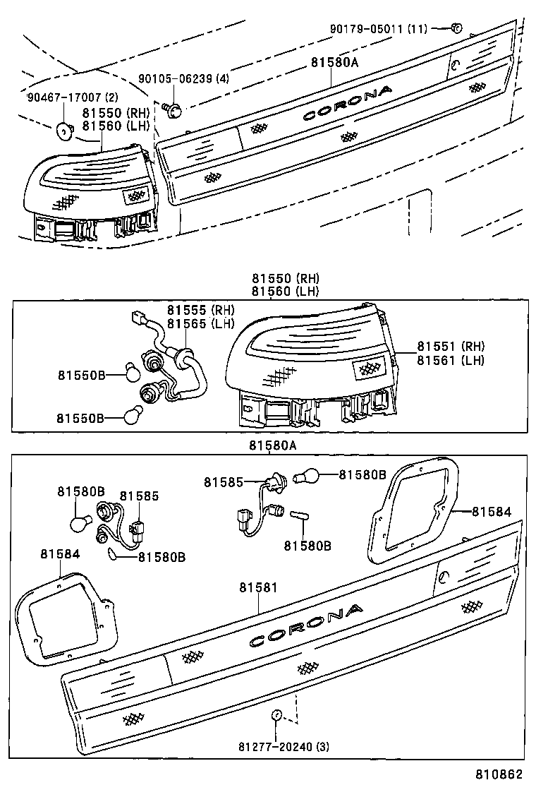 81550-2B261 LAMP ASSY, REAR COMBINATION, RH product image