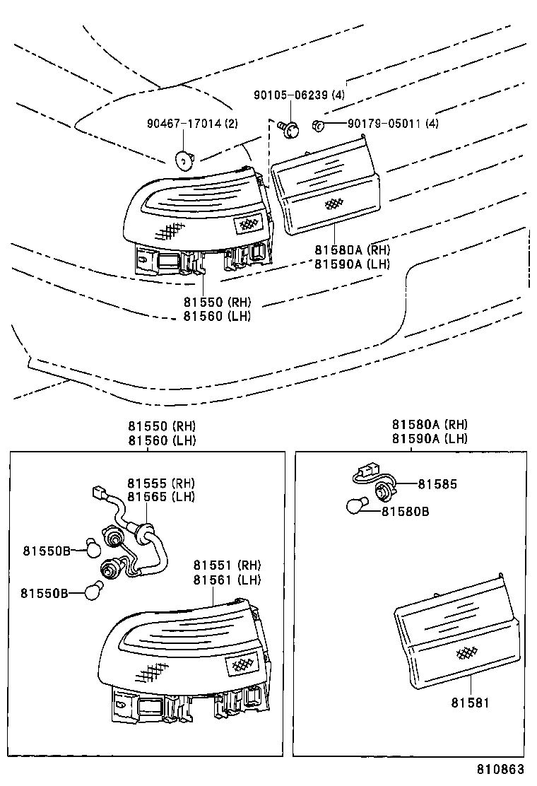 81550-2B261 LAMP ASSY, REAR COMBINATION, RH product image