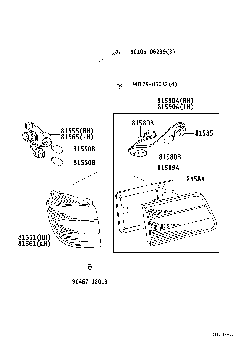 81561-21140 LENS, REAR COMBINATION LAMP, LH product image