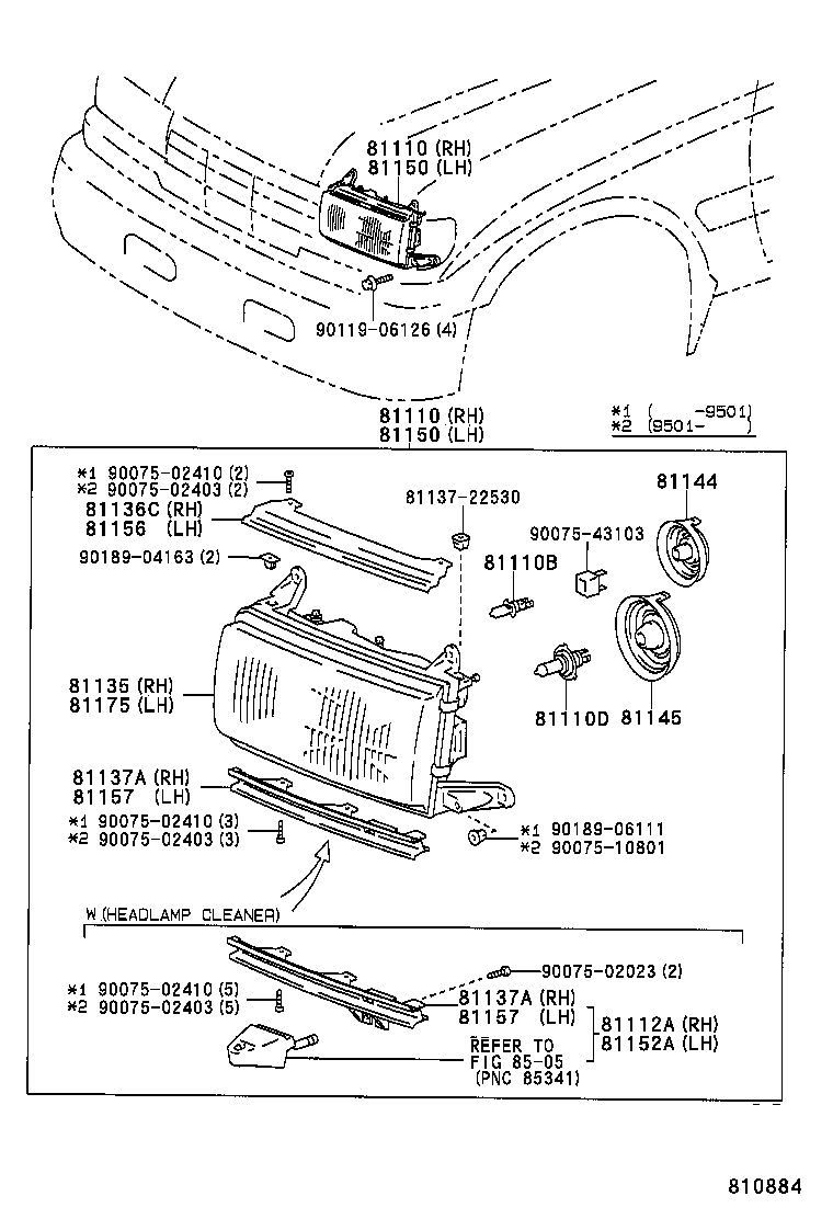 81110-60740 HEADLAMP ASSY, RH product image